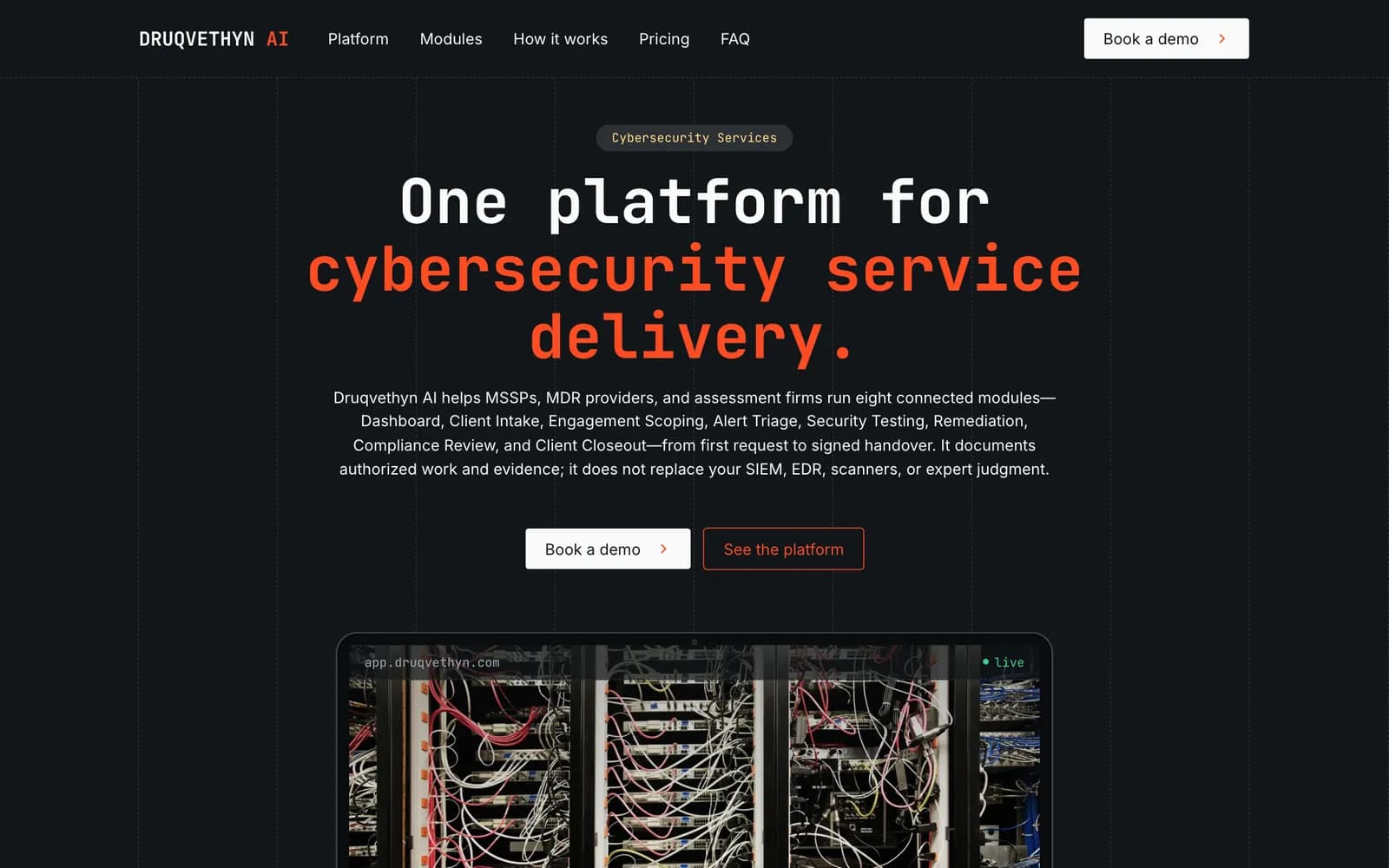 Druqvethyn AI homepage