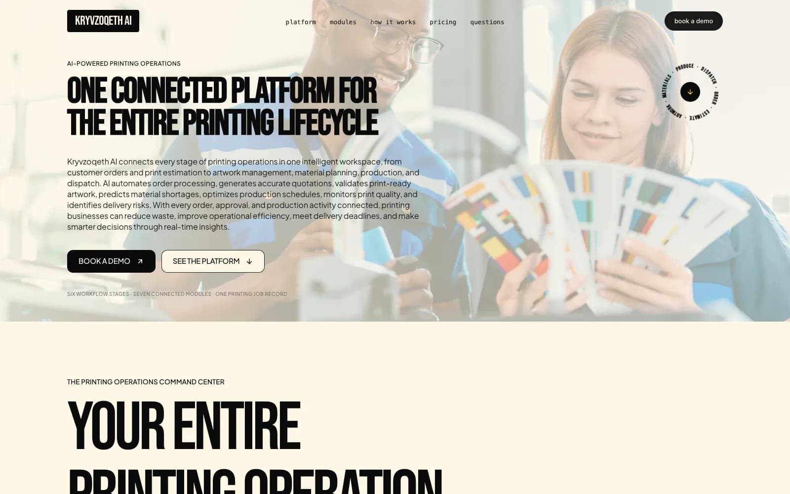 Kryvzoqeth AI homepage