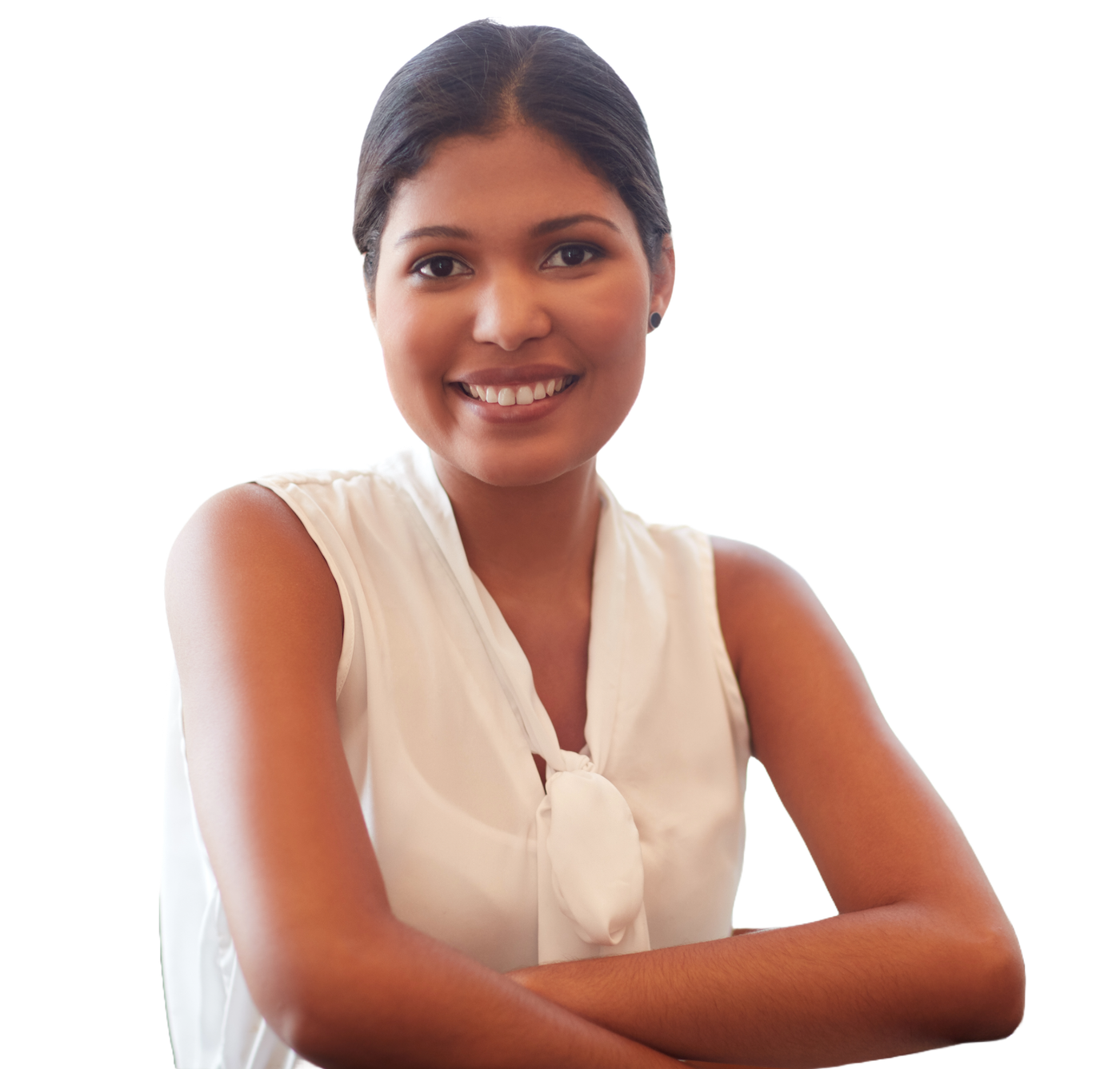 A smiling engineer with folded arms